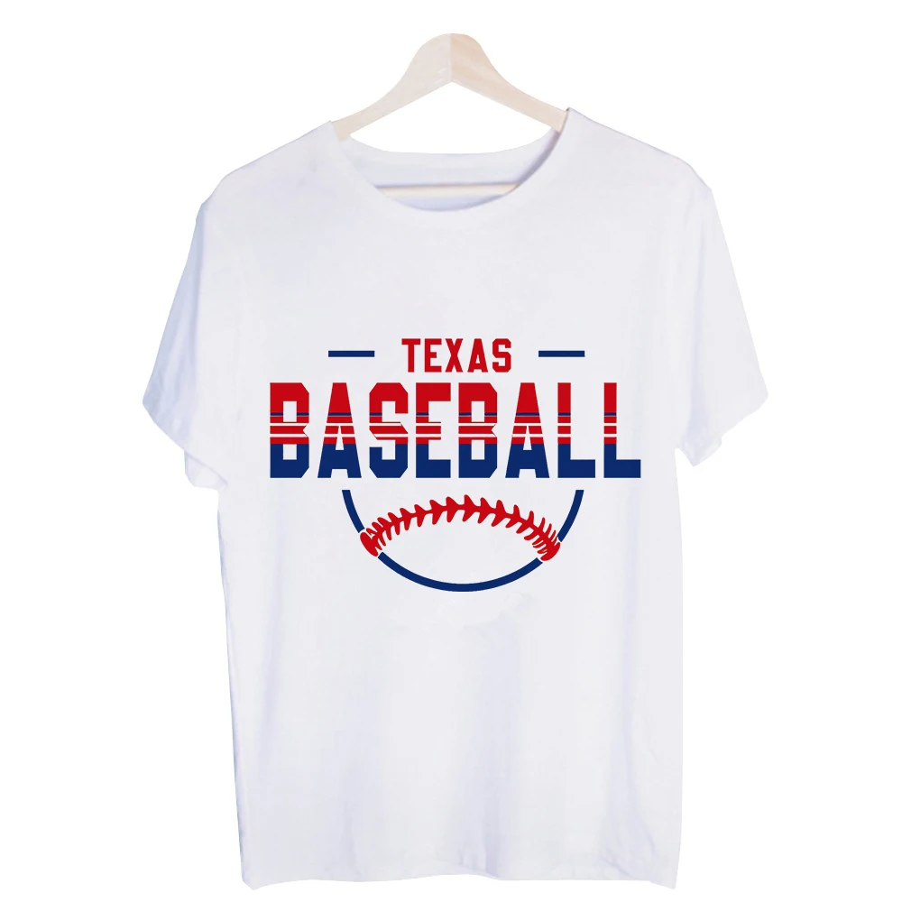Men's Texas Baseball Typography Graphic Tee, Short Sleeve Crew Neck T-Shirt for Casual Sports Outfits and Daily Wear