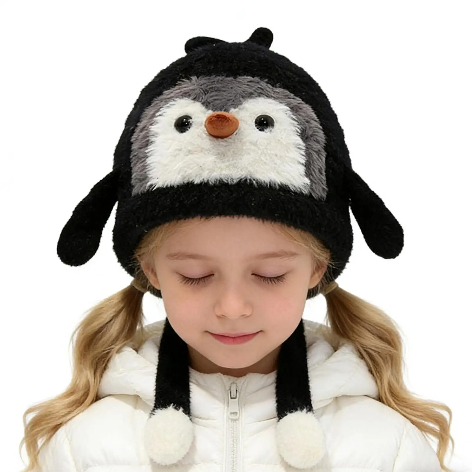 

Animal Winter Hats For Kids Penguin Costume Headwear Winter Hat With Ear Flaps For Girls Boys Kids Vacation Fishing Camping