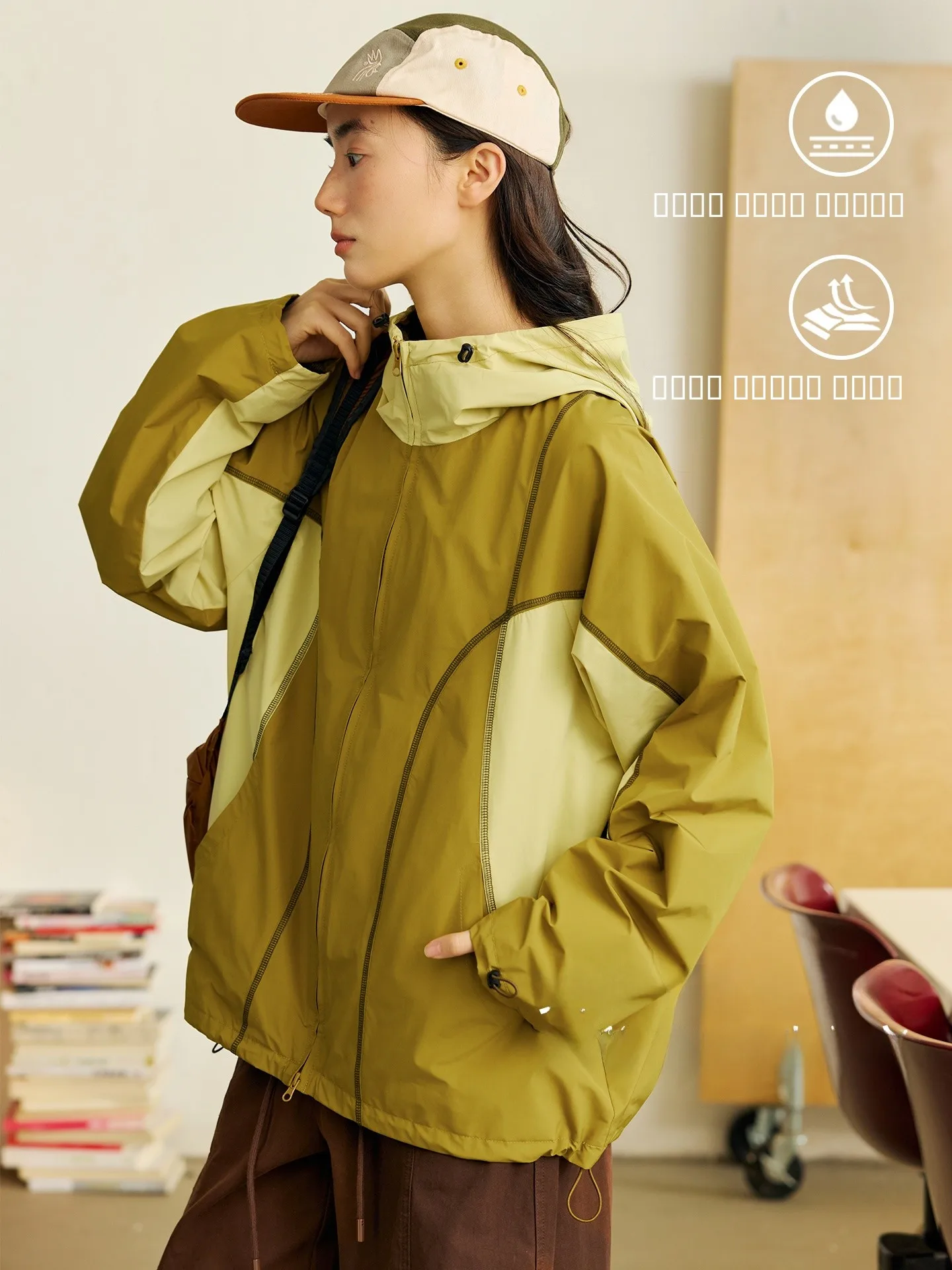 

Octopusme Women's ort Spor Outdoor Jaet Color Blo Hooded Polyester Fiber Casual Sle Spring Summer Autumn Season