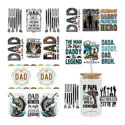 3D UV DTF Transfers Stickers 16oz Cup Wraps Dad Father's Day Printed For DIY Glass Ceramic Metal Leather Etc. D17043