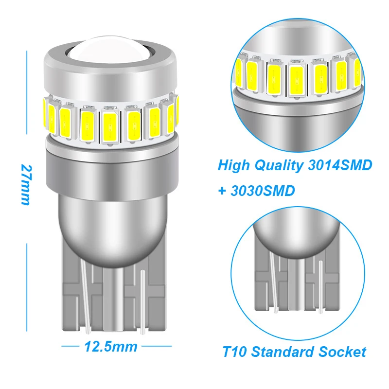 2x High Power T10 W5W 194 168 CANBUS NO ERROR Car LED DRL Backup Reverse Dome SIDE INDICATOR Lights Car Light Sourc