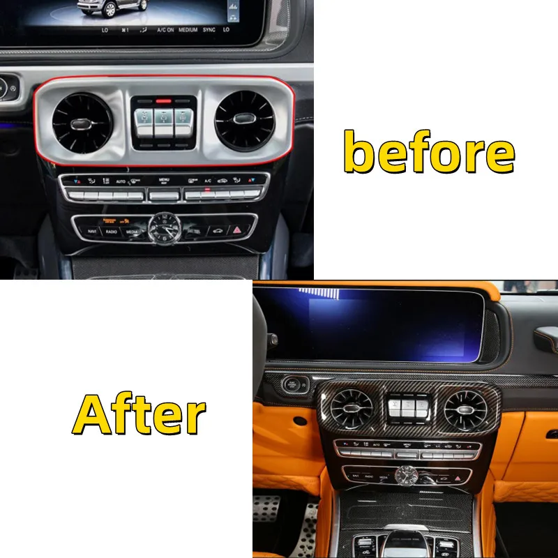 

Car Ashtray ABS Car Center Console Air Conditioning Vent Outlet Frame Trim Cover Sticker Fit For Mercedes-Benz G Class W46 Car A