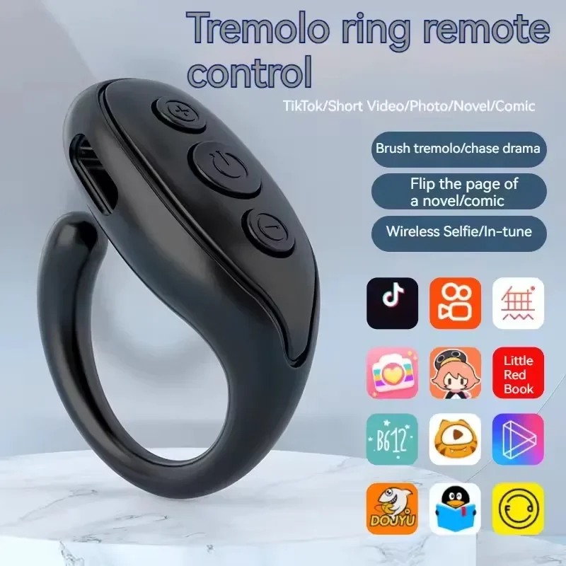 

Portable Fingertip Selfie Controller, Camera Video Page Flipping Controller, Wireless Bluetooth Fingertip Remote Control