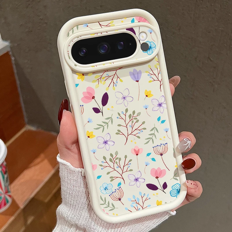 Blumen-Druck-Hülle für Google Pixel 10, 8, 7 Pro 10, 9 Pro XL 9A, 8A, 7A, stoßfeste, weiche TPU-Silikon-Telefonabdeckung für Pixel 8 Pro – Detail 9