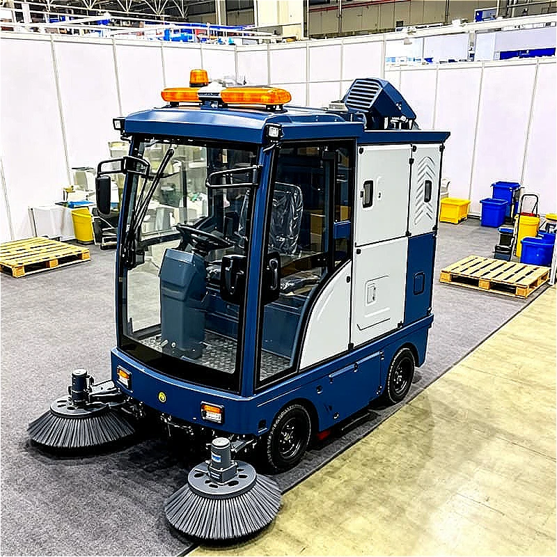 Long Run Sweeper Ride on Battery Floor Cleaning Machine with 6-8 Hours Runtime for Warehouse Factory Dust Removal Customized