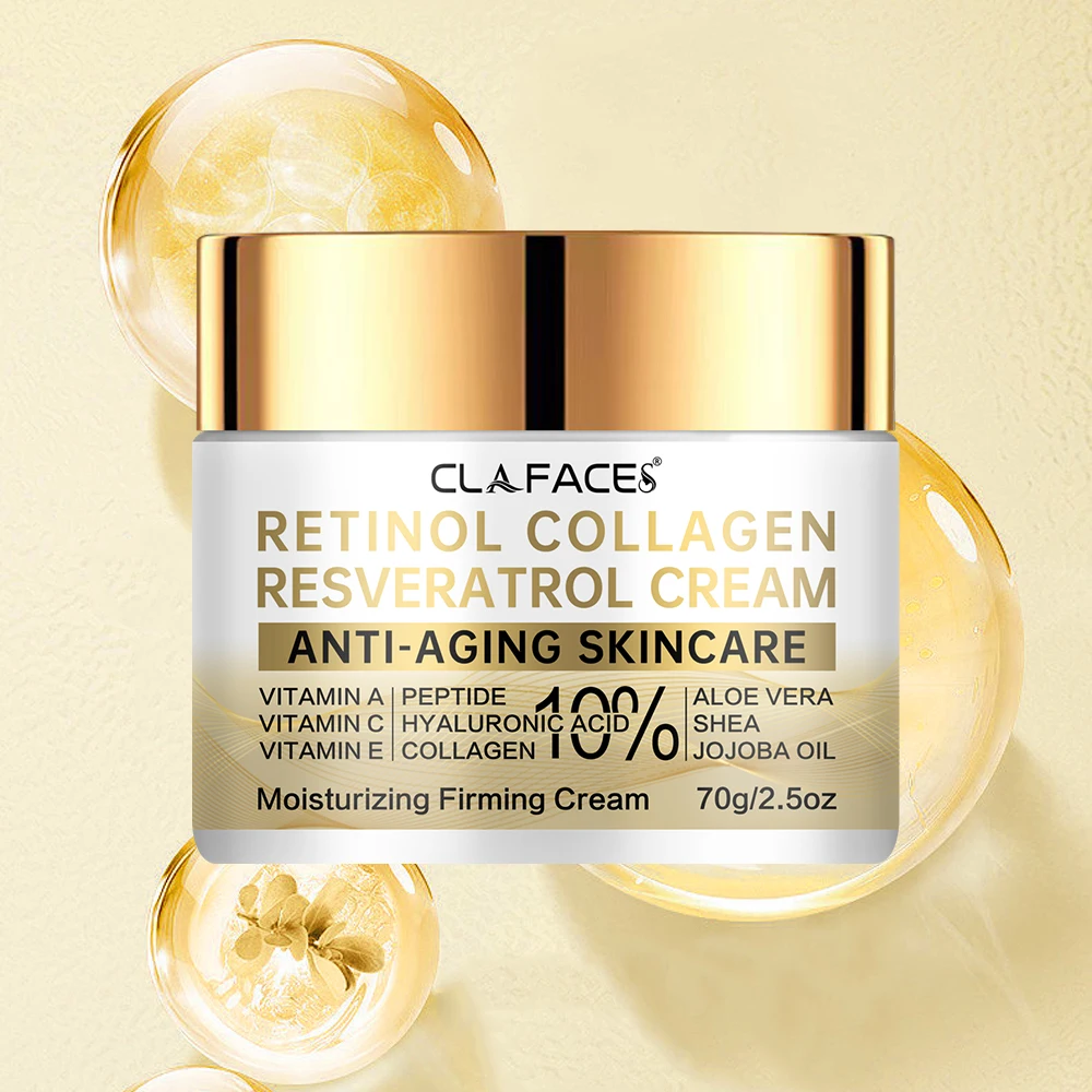 CLAFACES Retinol-Creme |   Enthält 5 % Arbutin + Hyaluronsäure-Gold-Kombination |   Super Anti-Aging-Creme |   Hydraterend