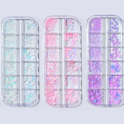 530pcs/box Opal Mocha Neon Macaron Series Luxury Shiny Diamond Nail Art Rhinestones Kit Glass Crystal Decorations Set 12Shaped