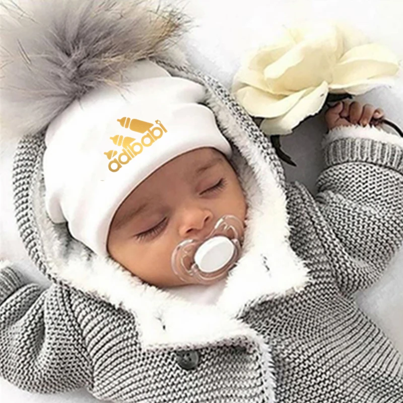 newborn toddlers fashion golden baby infant baby detachable pompom hat for girls boys cap for baby kid child