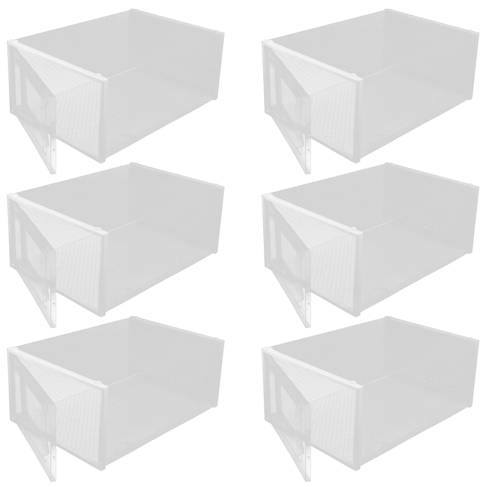 

6Pcs Transparent Shoe Boxes Clear Stackable Organizer Storage Container for Shoe Closet Organizer Stackable Storage Bins
