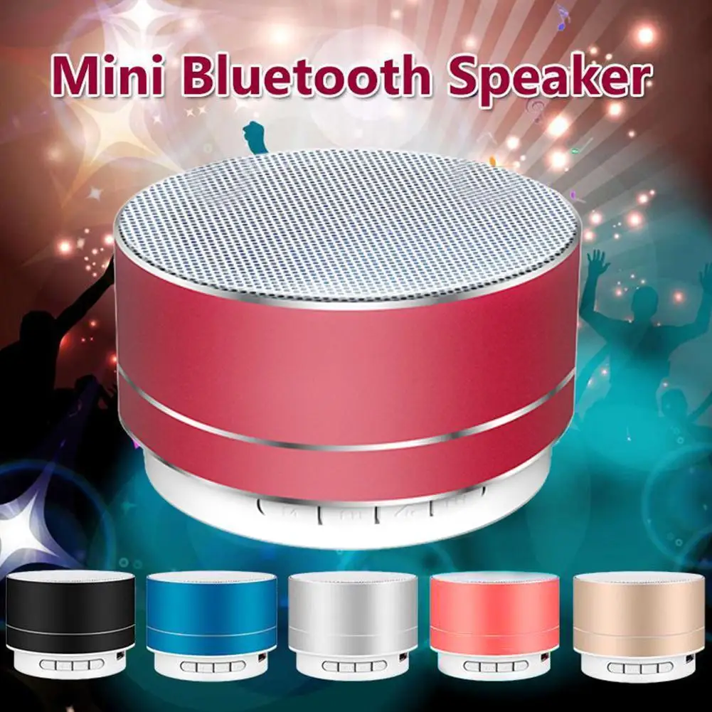 1 PC A10 Metal Bluetooth-compatible Speaker Bluetooth-compatible 3.0 Player Mini Speaker Wireless Led Audio Player