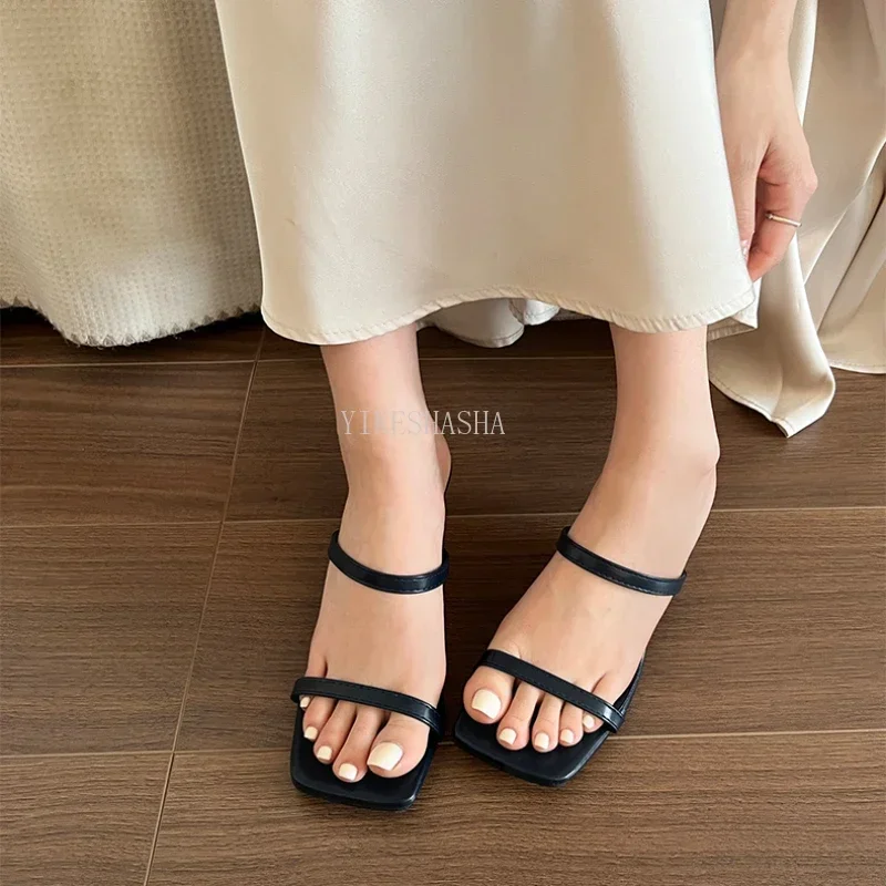 Zomer Vrouwen Slipper Mode Smalle Band Platte Dia 'S Dames Elegante Feestjurk Sandalias Schoenen Luxe Sandalen Vrouwen Designers