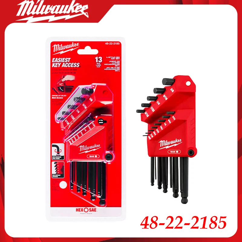 

Набор шестигранных ключей Milwaukee 48-22-2185, 13 шт., с шаровым наконечником, многофункциональный ручной инструмент