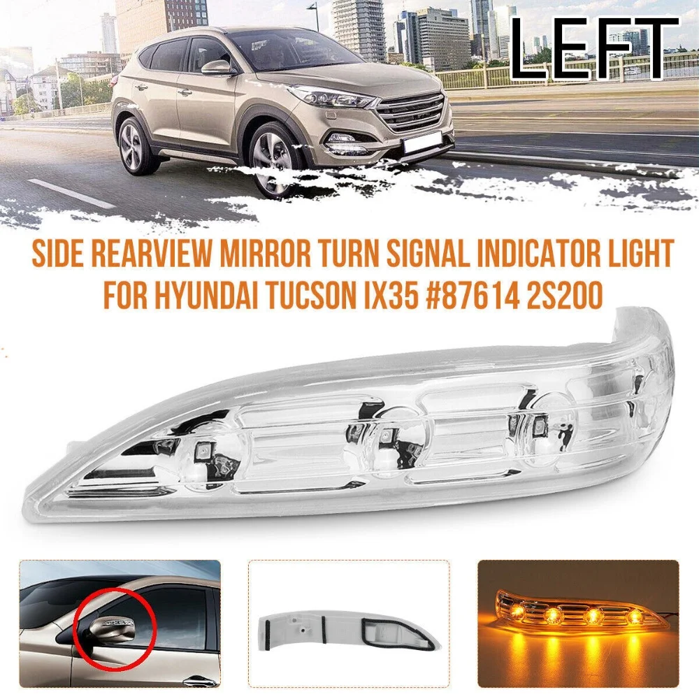1 szt. Lewy/Prawy Kierunkowskaz w Lusterku Bocznym do Hyundai IX35 Tucson ELH LM2009-2015, Odporny na Zużycie Akcesoria Samochodowe ﻿
