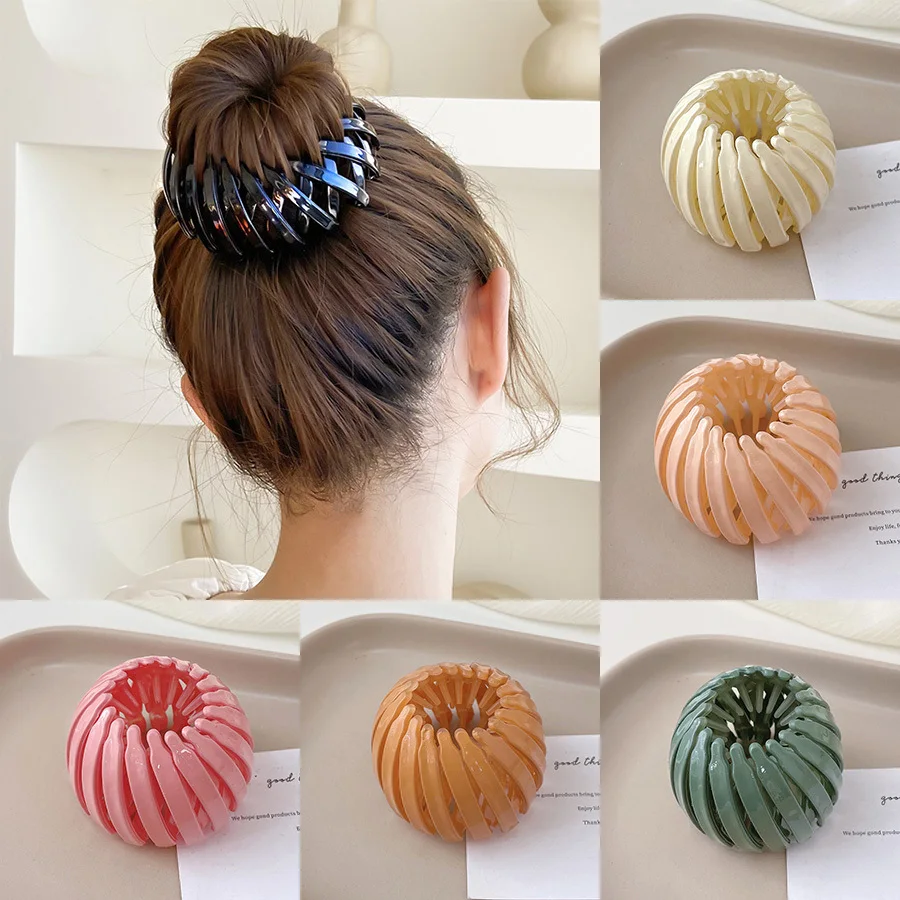 

1PC Fashion Women Bun Hair Claw Horsetail Buckle Hair Clip Bird Nest Expanding Hair Accessories Female Ponytail Hair Accessories