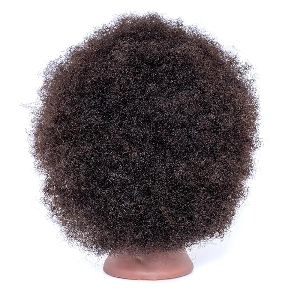 Cabeça de manequim afro de 8 polegadas, 100% cabelo real, cabeça de treinamento, cabeça de cabelo trançado, cabeça de bonecas para praticar cornrows e tranças