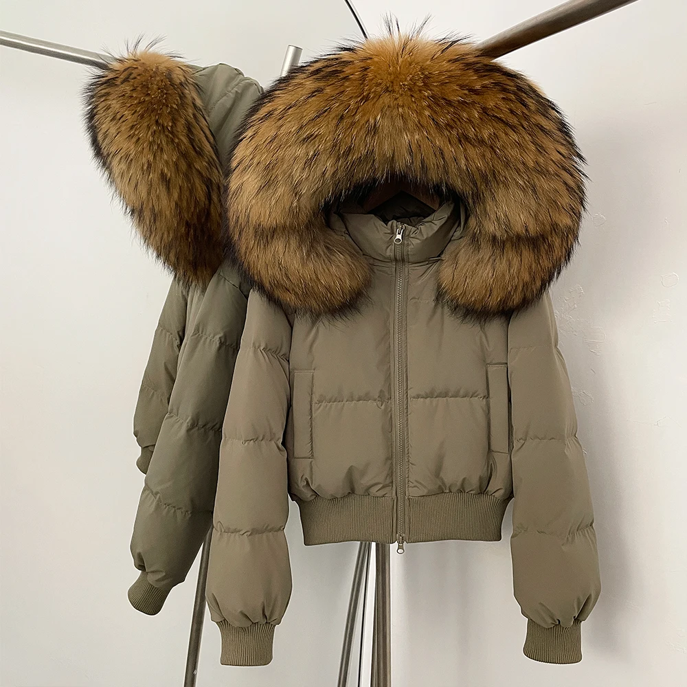 OFTBUY Women's Winter Down Jacket Lady Antumn Real Fur Coat Natural Coat with Hood Down Jackets and Parkas Manteau Femme 2026