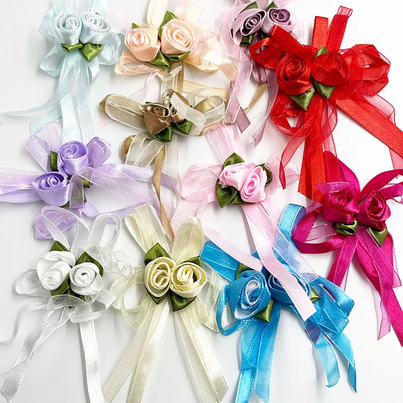 10pcs Big Padd Ribbon Bows Flower Appliques sew Craft Kid\'s cloth Lots A410