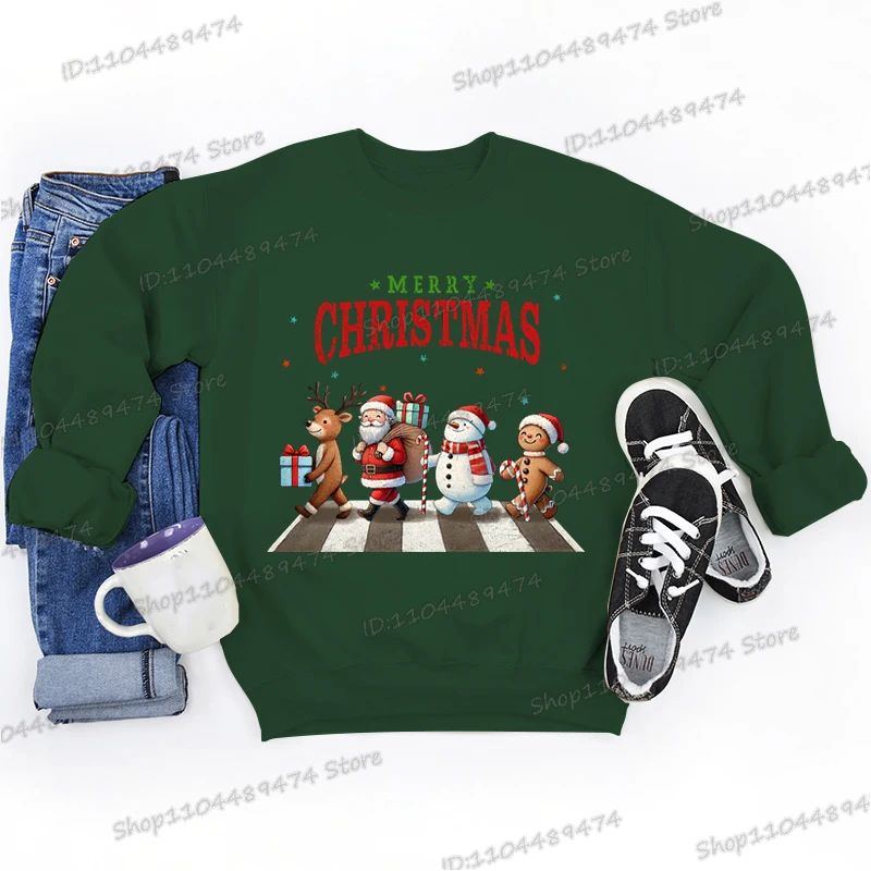 سانتا كلوز وطريق الرنة عيد ميلاد سعيد رجالي بلوزات مضحكة بلايز الخريف الشتاء ملابس رياضية للذكور الإناث الشارع الشهير