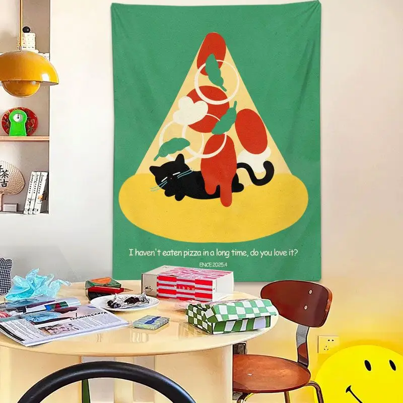 VIKAMA Cute Bear Donut Tapestry, Korean Style Instagram Worthy Cartoon Bear Wall Hanging, Bedroom and Dorm Home Decor