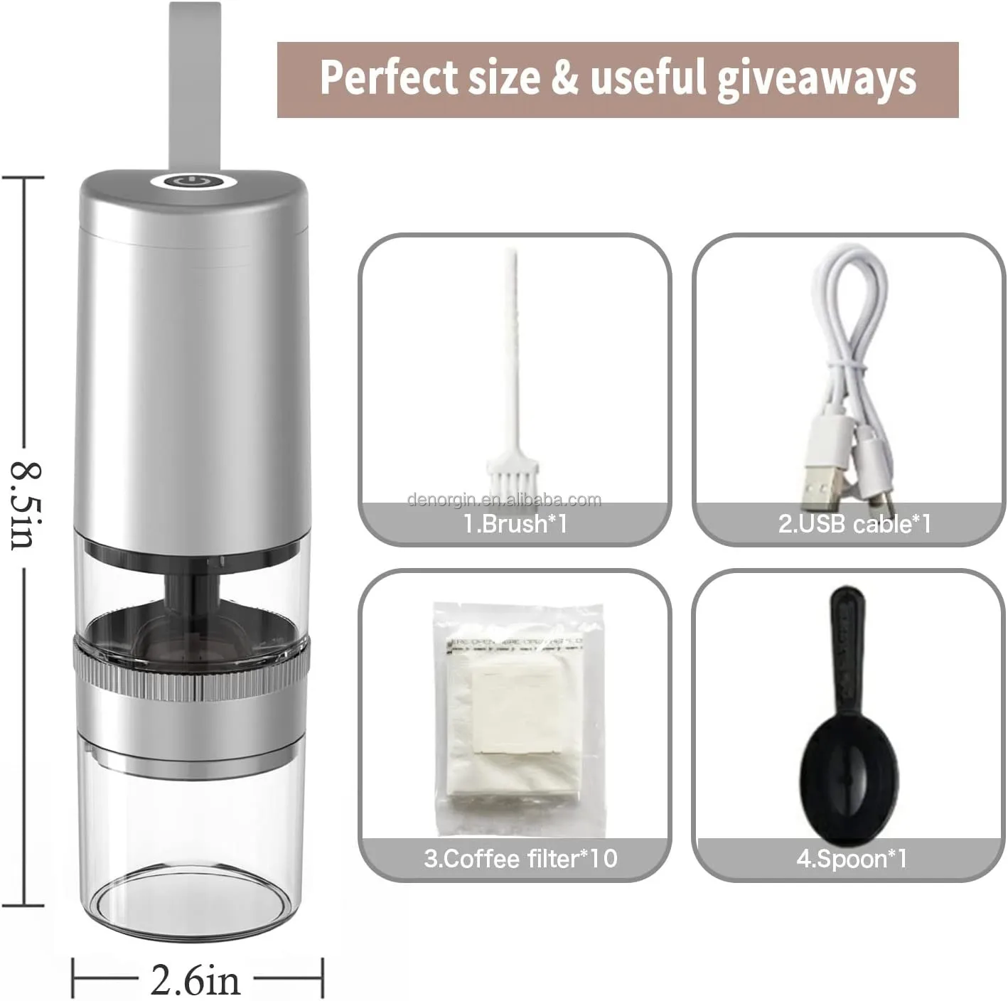 مصنع التصميم الأصلي الكهربائية المحمولة لدغ مخروطي القهوة مطحنة كهربائية صغيرة محمولة