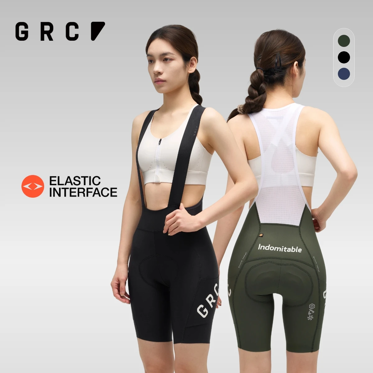 GRC Cycling Apparel Women's Black Label Long‑Distance Bib Shorts