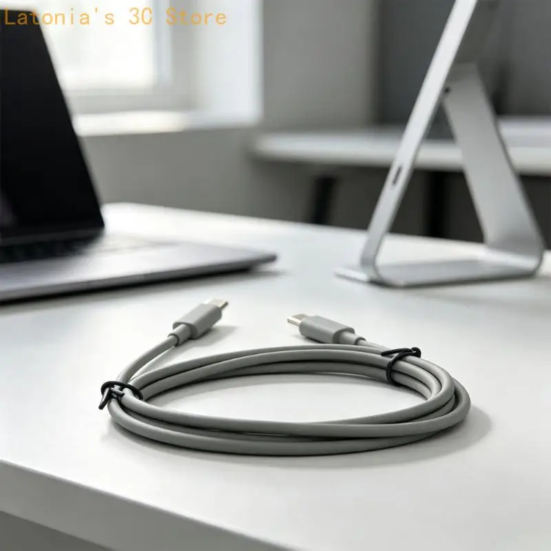 Graues Typ-C-Kopfhörerkabel, 130 langes Ladekabel für Kopfhörer-Netzkabel X3UB – Detail 2