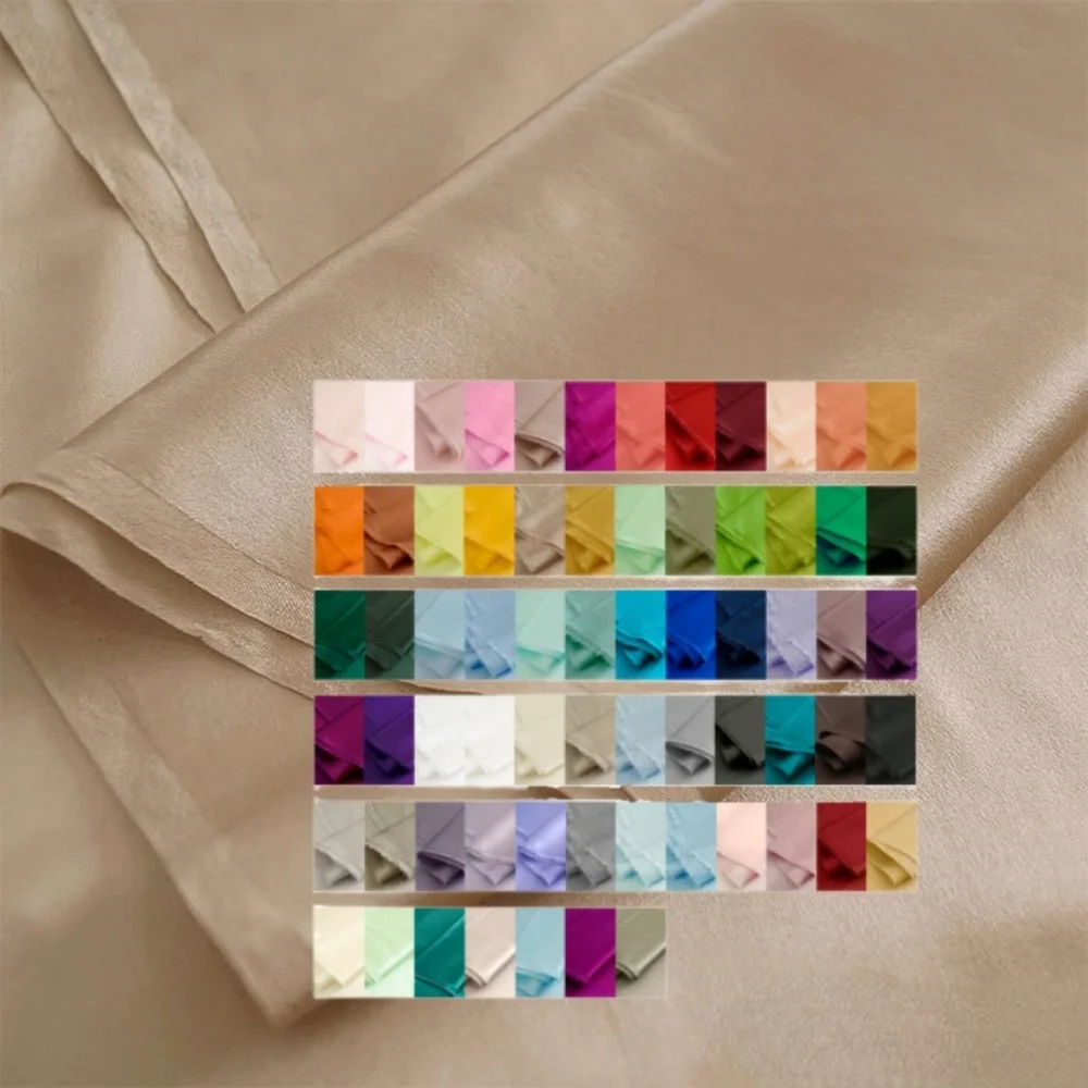 

Pure Mulberry Silk Crepe Satin Fabric Brand Fashion Design Spring Summer for Dress Shirt Cloth Diy Sewing by the Meter Organic