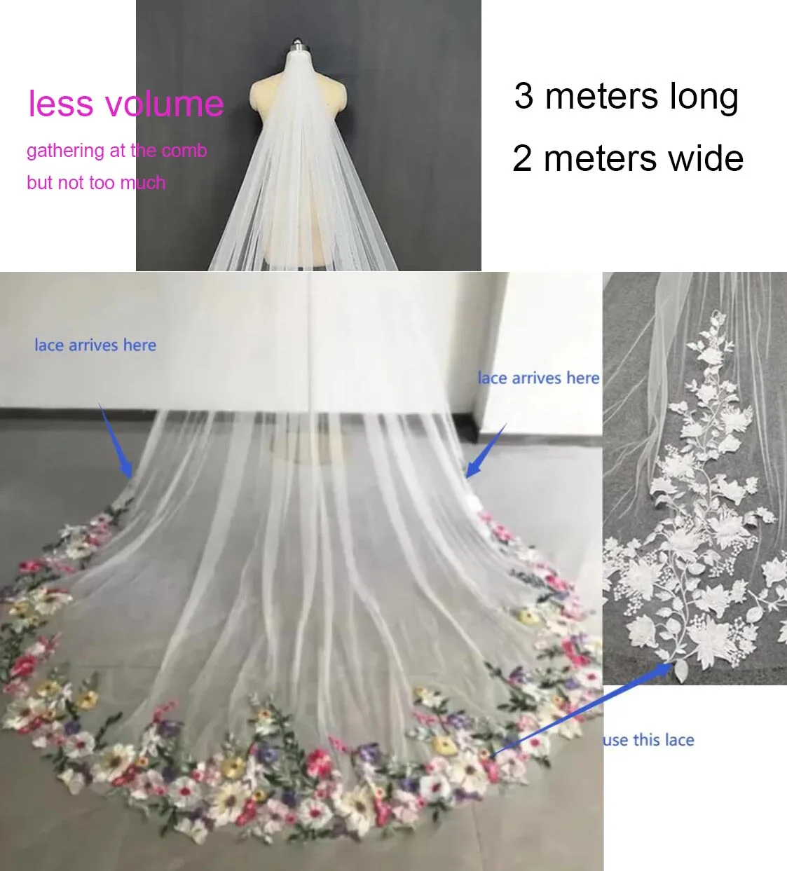 Velo da sposa personalizzato, QT44