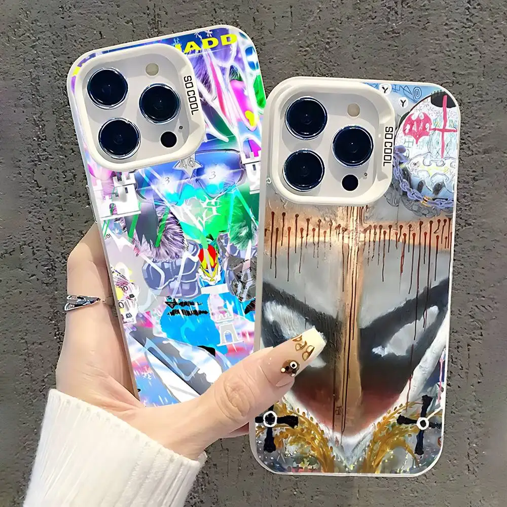 

B-Bladee Benjamin painting Phone Case For iPhone 17,16,15,14,13,12,11,Pro,XS,Max,Plus,Mini,SE White Candy Matte Shockproof Cover