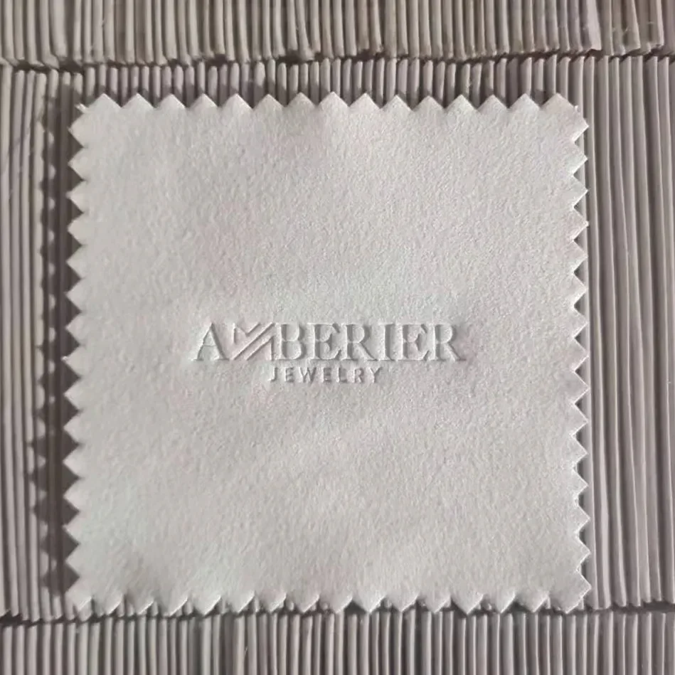 قماش تنظيف المجوهرات ، ملمع نحاسي لمنظف الفضة والبلاتين والذهب ، شعار مخصص ، طباعة الحفر ، 8 × 8 ، من من من من من من من القطن