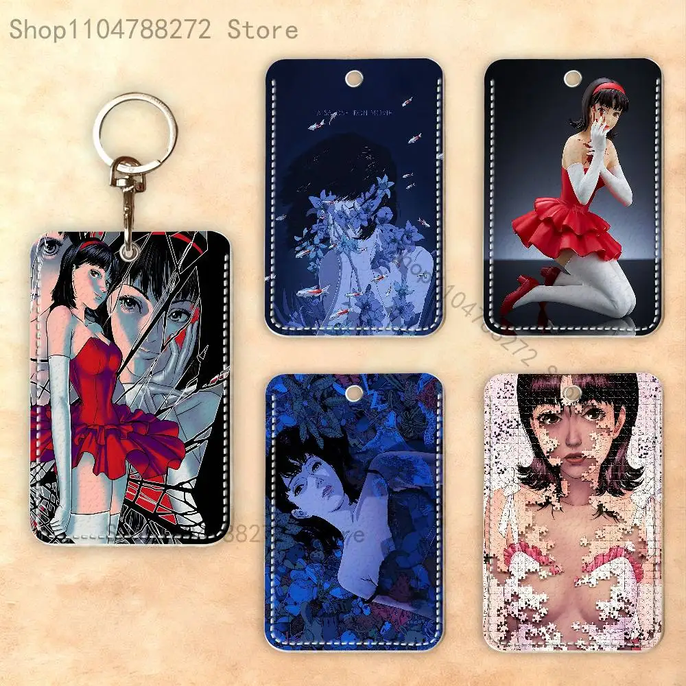 P-Perfect B-Blue Premium PU Leather Card Holder Card Case with Metal Carabiner,Customizable Design for Daily Use