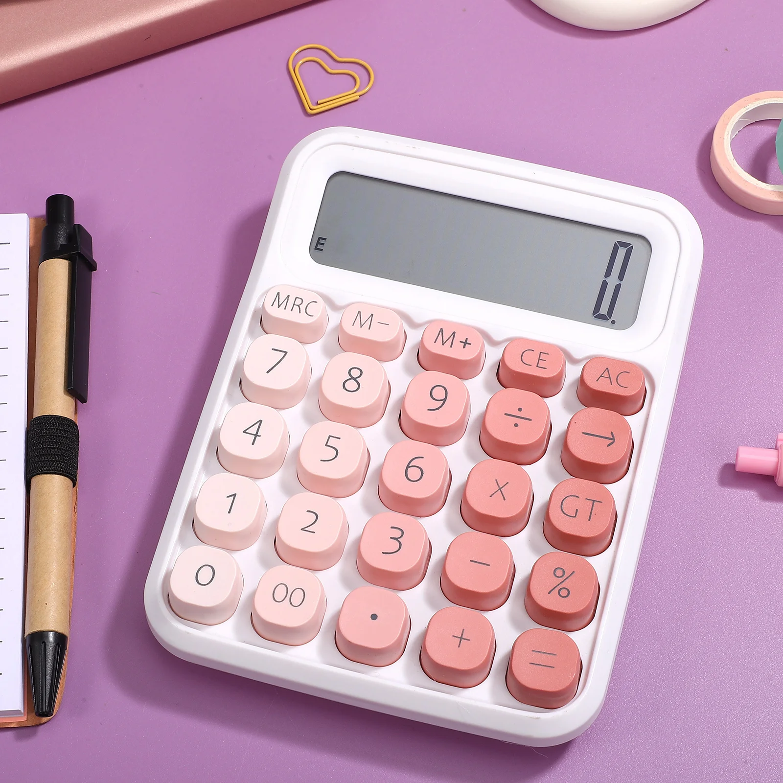 

12 Digits Large Button Calculator Desktop Big Buttons Easy Press Non-Slip Base Office School Home Use Student Accounting