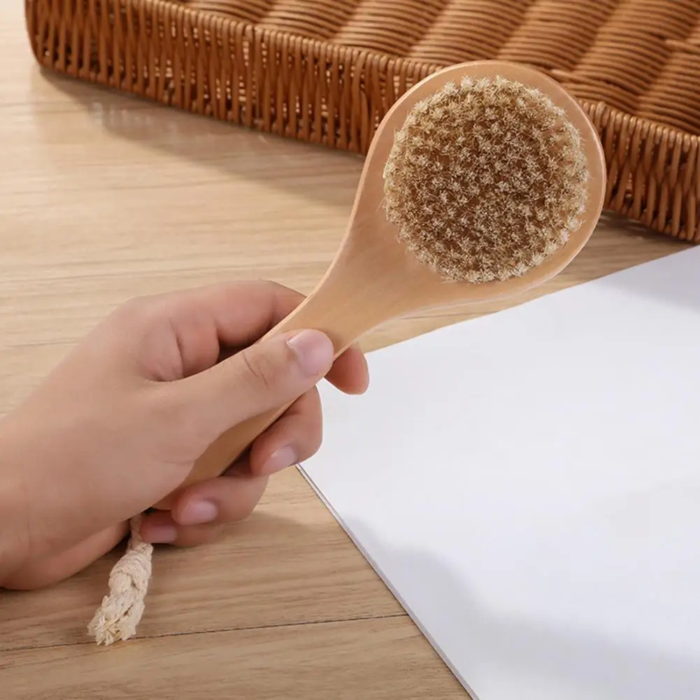 3Pcs/Set Natural Wooden Bath Brush Set Skin Dry Brushing Body Brush with Disassemble Assemble Design