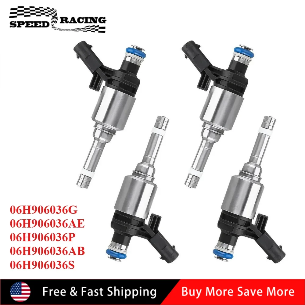 

06H906036G 06H906036AB 06H906036S 4 шт. Топливные форсунки Bosch для 2009-2010 Volkswagen Passat CC 2009-2013 Audi A3 Quattro QC-038