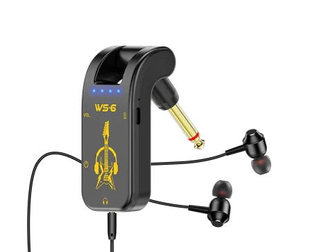 Bärbar miniförstärkare för gitarrhörlurar med uppladdningsbart litiumbatteri och vridbart ljuduttag – perfekt för gitarrövning 8 best sales bärbar gitarrförstärkare - №1