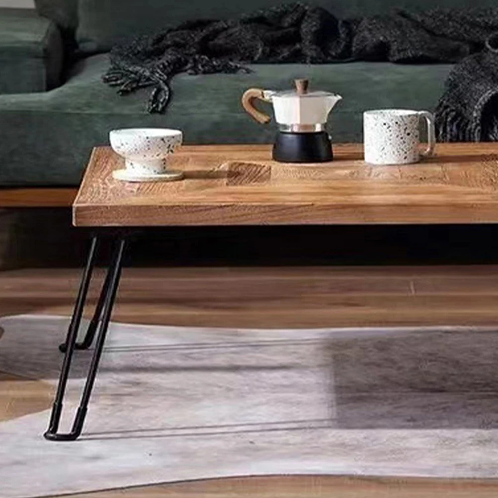 

4 Pcs Folding Table Legs Metal Black Iron Desk Furniture Hairpin Legs Foldable Strong Reliable Easy Install Coffee Table