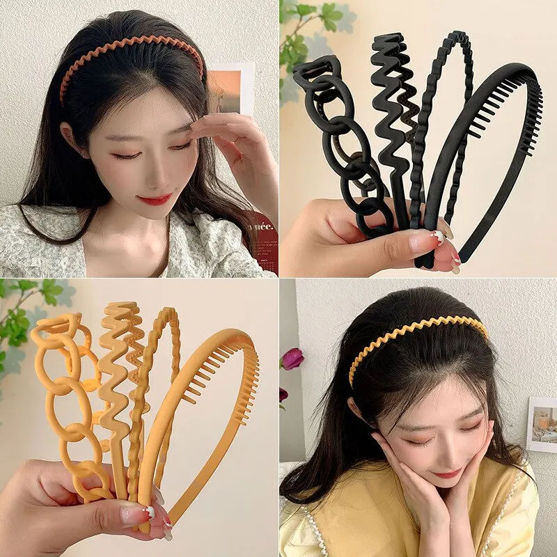 4Pcs Non-slip Hair Bands for Women Men Simple Bezel Headband Washing Hair Bang Holder Facial Mask Hairband Hair Accessories