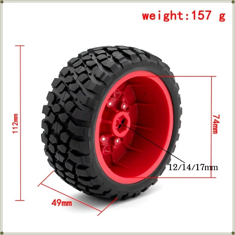 For 1/8 1/10 Traxxa Slash Huanqi 727 Vika 112mm Tire Rc Car Model Short Card General Road Tire Upgrade Tire Adapter 12mm/14/17mm
