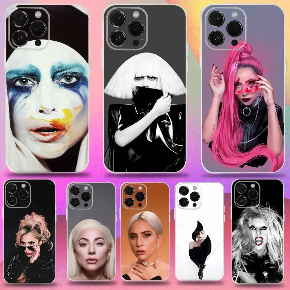 

Singer L-Lady G-Gaga Phone Case For iPhone 16,15,14,13,12,11 Pro,Max,Plus,X,XS,XR,SE,Mini Transparent Silicone Soft
