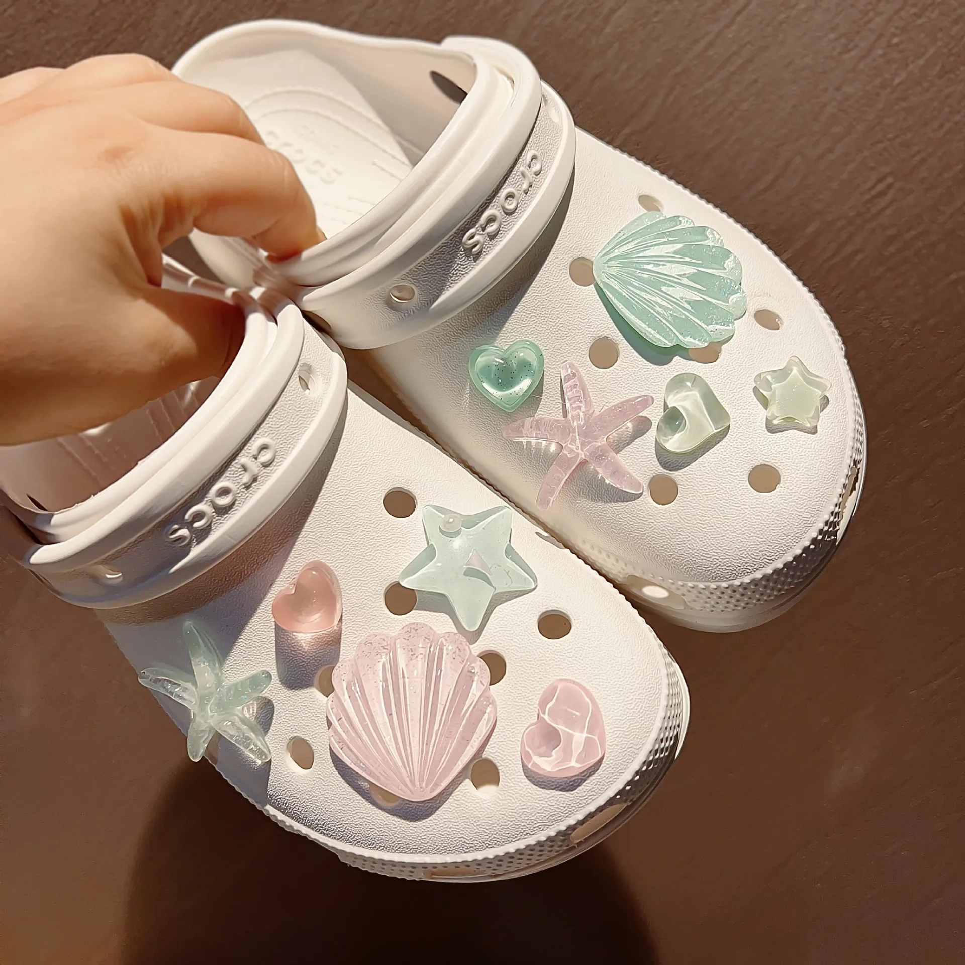 Ocean Starfish Shoe Charms Elegant Sweet Clog Decorations Fashion Girlish DIY Shoe Buckles Cross-Border Hot Sale