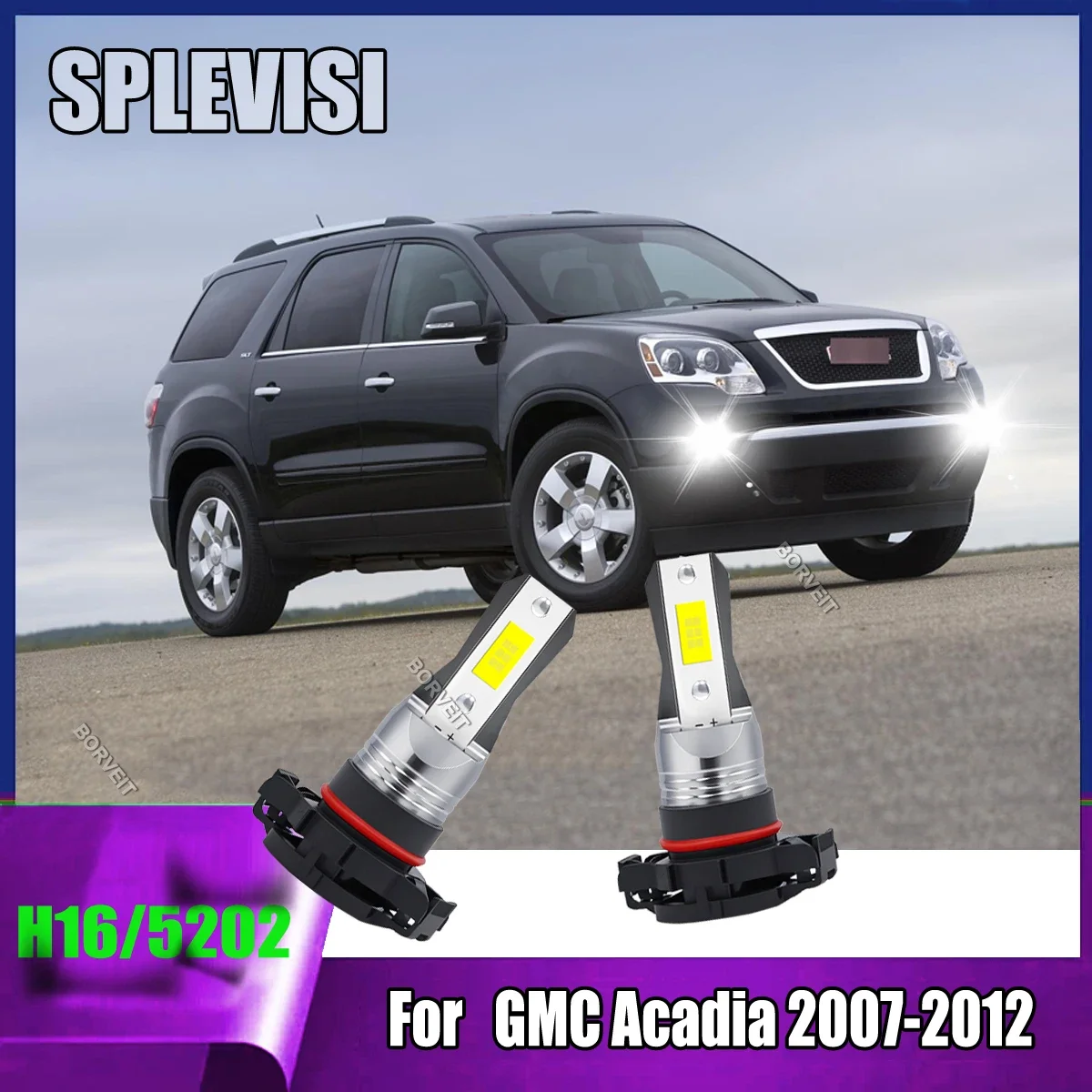 2Pcs 6000K LED Car Fog Lights Replace Halogen- Powerful Output - Wide Coverage For GMC Acadia 2007 2008 2009 2010 2011 2012