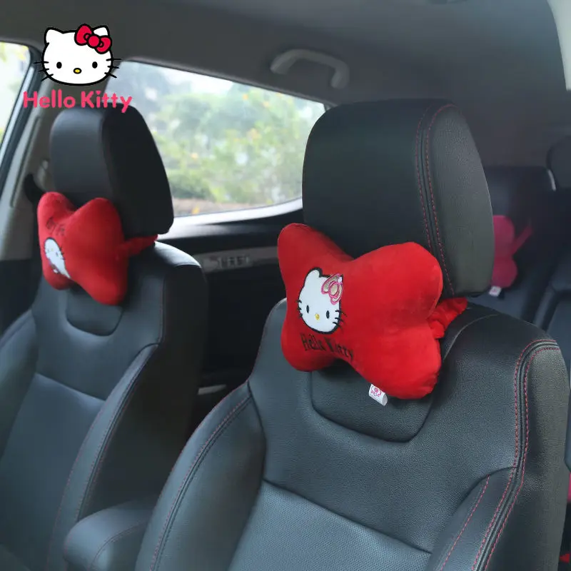 

TAKARA TOMY Hello Kitty New Car Headrest and Neck Pillow A Pair of Cartoon Cute Car Pillows Pillows Car Accessories