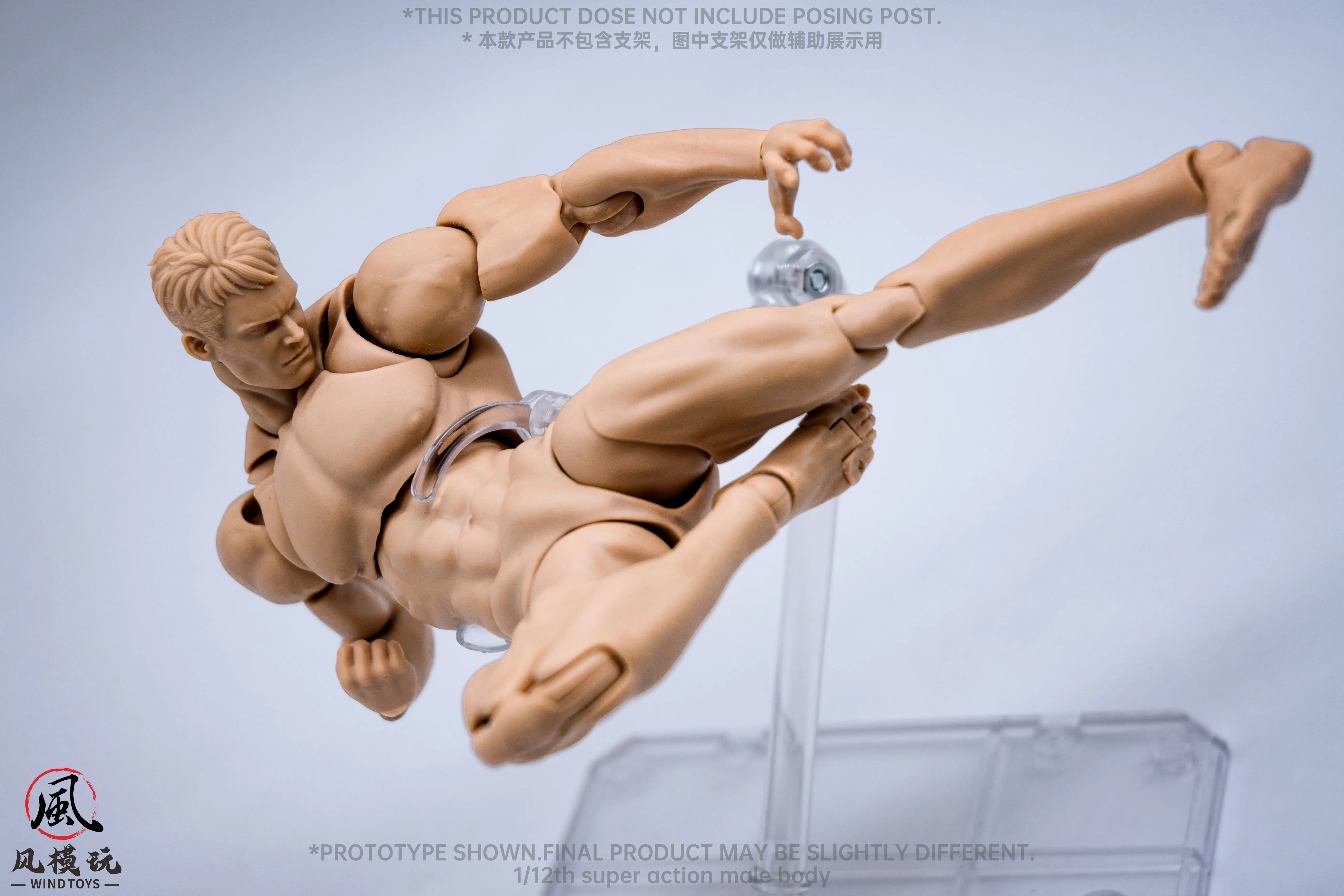 【2025 Q1】Wind Toys 1/12 Male Muscle Strong Super Flexible Joint Body 16cm Action Figure Doll with Head Sculpt 7 Pair of Hands