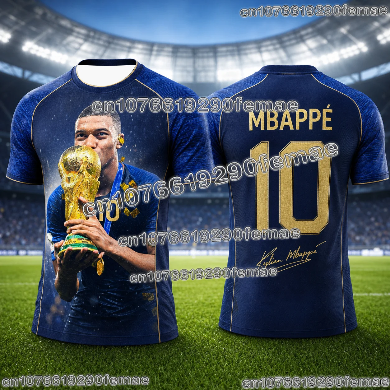 Image of Mbappé 2026 Gedenk-Fußballtrikot für Herren, leichtes bedrucktes Fußballtrikot für Fans, Kinder, Training und Alltagskleidung