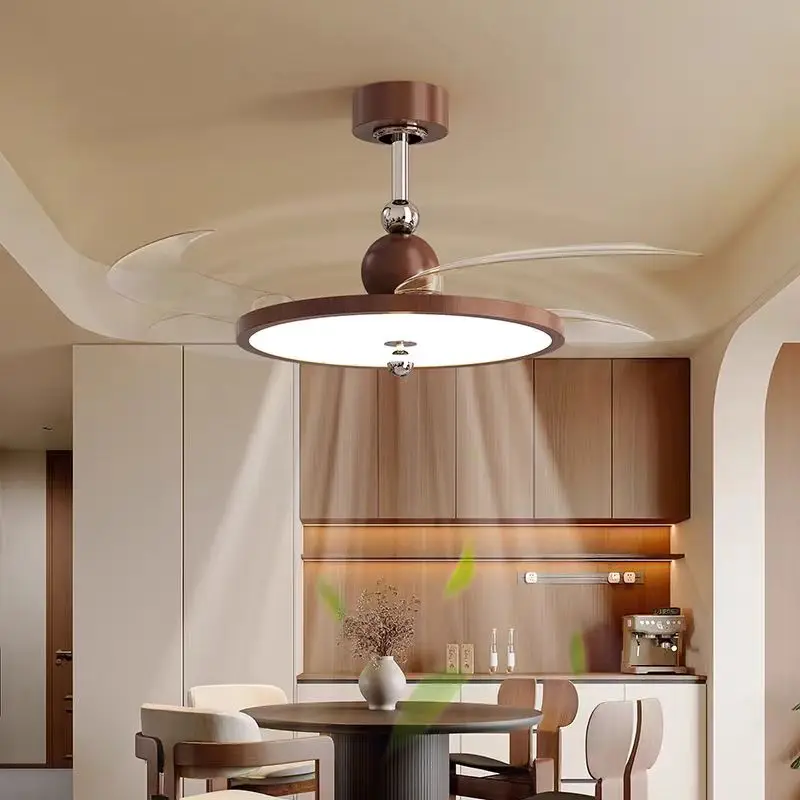 New Ultra-thin Invisible Silent Fan Lamp For Lighting In Living Room Bedroom With High-quality Creative Antique Style Led Lights