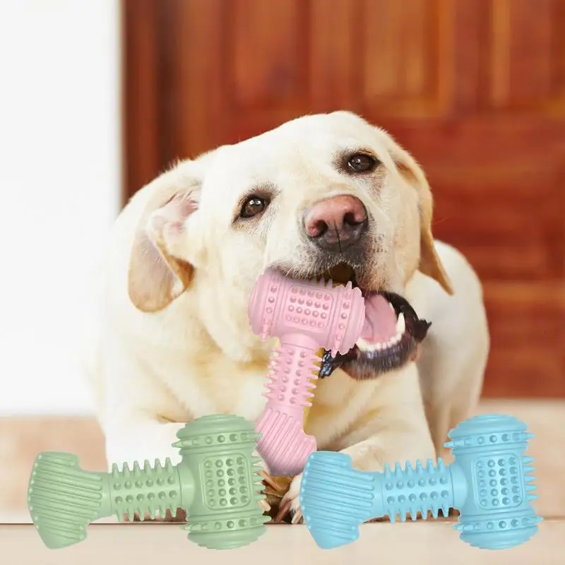 TPR Dog Chew Toy Dog Toothbrush Toy Tough Dog Toys For Aggressive Chewers Aggressive Chew Toys For Large Dogs Dog Hammer Shape