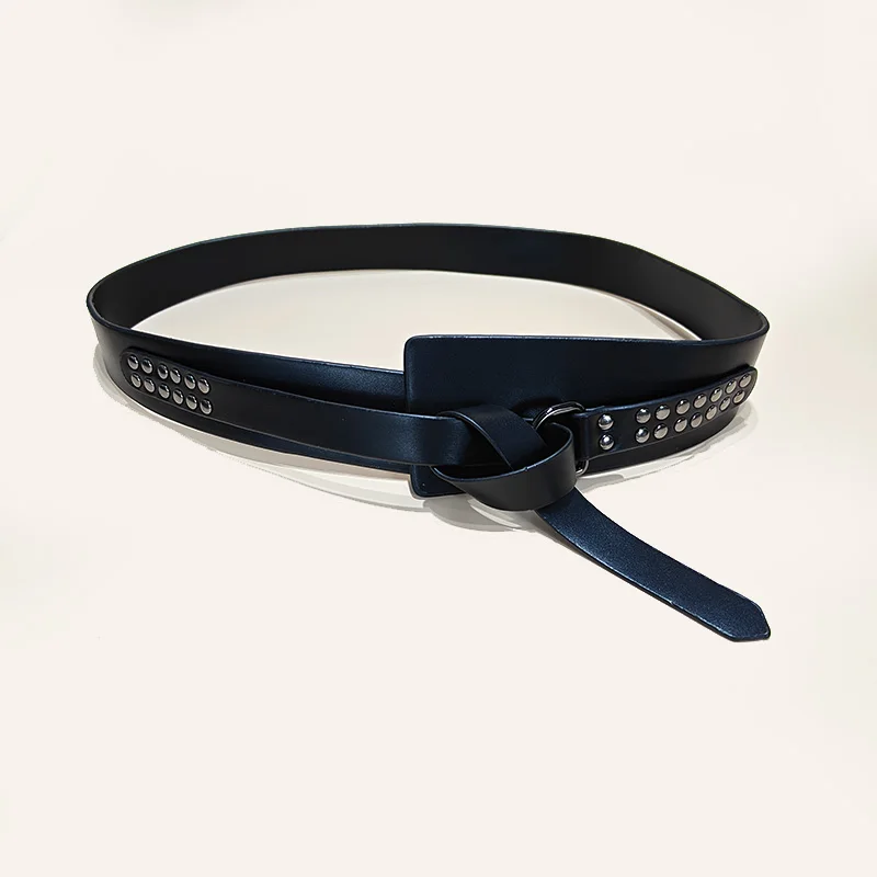 ที่มีคุณภาพสูง Punk เข็มขัดผู้หญิง Knot Soft Pu หนังยาวเข็มขัดหญิงเอวเสื้อรัดตัวเข็มขัด Cummerbunds Gothic กางเกงยีนส์เข็มขัด
