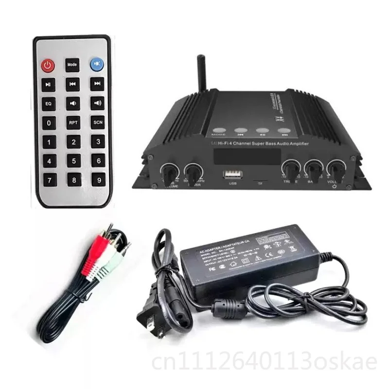 5.0 Bluetooth coaxial fiber input, ultra-subwoofer four-channel power amplifier, lossless music playback power amplifier X4