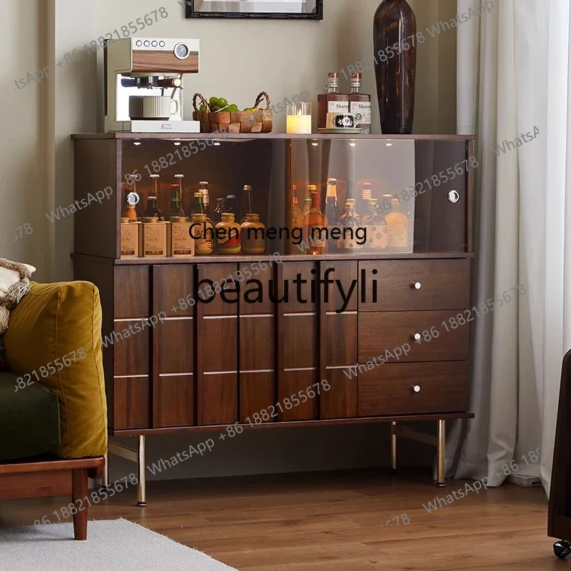 N178 G  Retro solid wood, storae side cabinet lass, livin room display cabinet medieval, chest cabinet