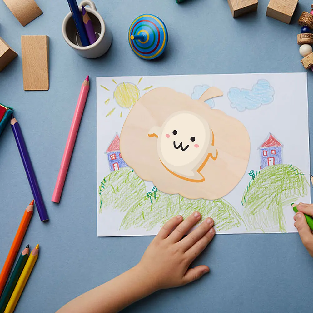 

4Pcs DIY Wooden Slices Pendant Unfinished Pumpkin Cutout for Creative Graffiti and Wall Decor Unfinished Pumpkin Cutout